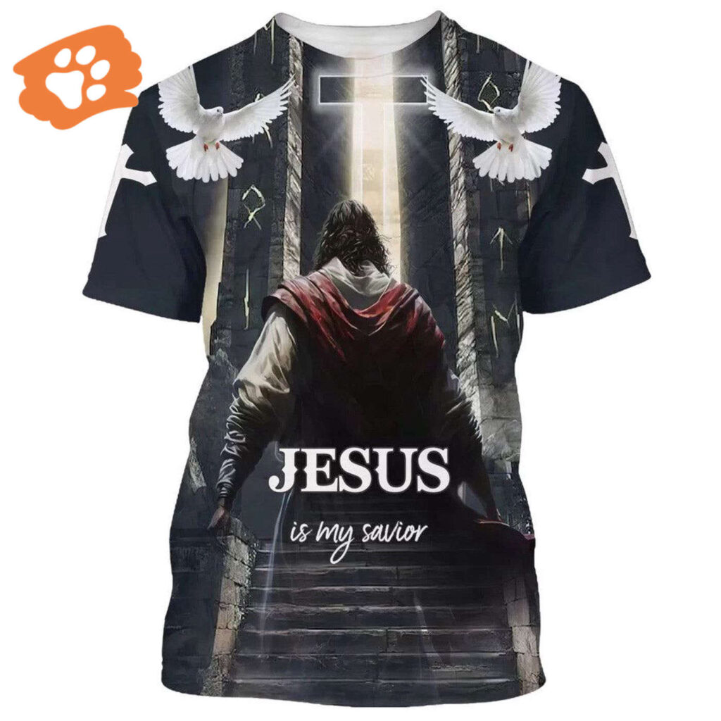 Jesus Is My Savior 3D Christian Cross Dove All Over Print T-Shirt for Men and Women – Faith Shirt Jesus Is My Savior 3D Christian Cross Dove All Over Print T-Shirt for Men and Women – Faith Shirt