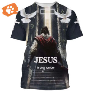 Jesus Is My Savior 3D Christian Cross Dove All Over Print T-Shirt for Men and Women - Faith Shirt