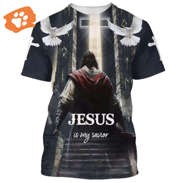 Jesus Is My Savior 3D Christian Cross Dove All Over Print T-Shirt for Men and Women – Faith Shirt