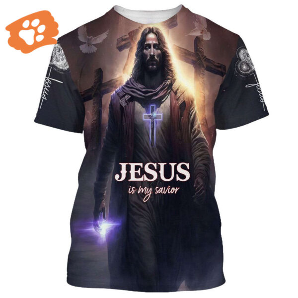 Jesus Is My Savior Cross All Over Print 3D T-Shirt – Men & Women Christian Faith Shirt