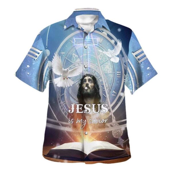 Men s Jesus Is My Savior Dove Bible Hawaiian Shirt: Christian Gift