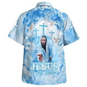 Men s Jesus Is My Savior Hand Of God Christian Hawaiian Shirt - Perfect Gift for Christians 1
