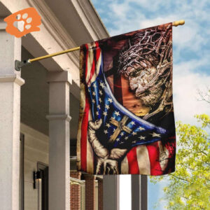 Jesus Is My Savior House Flag - Christian Scripture Garden Banner