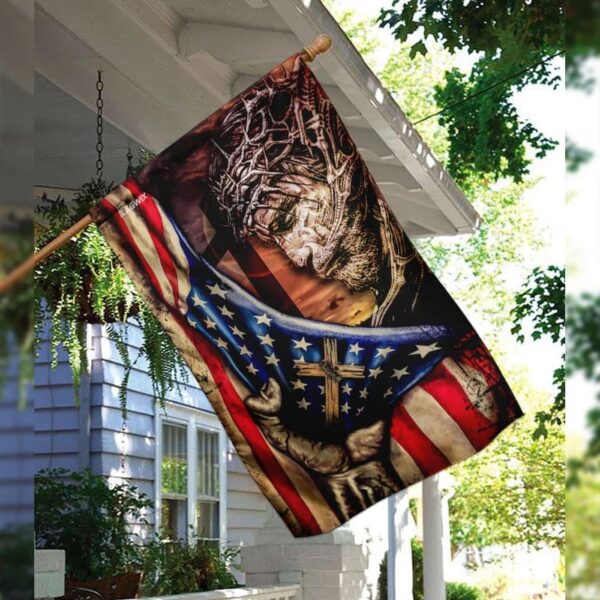 Jesus Is My Savior House Flag – Christian Scripture Garden Banner