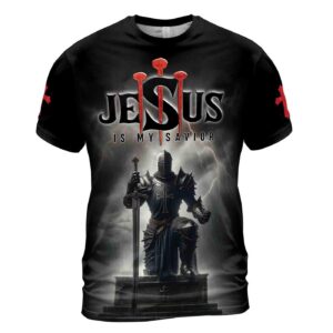 Jesus Is My Savior Knight Of Christ Grunge Men's T-Shirt S-5XL 1