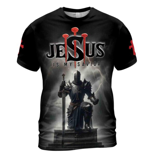 Jesus Is My Savior Knight Of Christ Grunge Men’s T-Shirt S-5XL