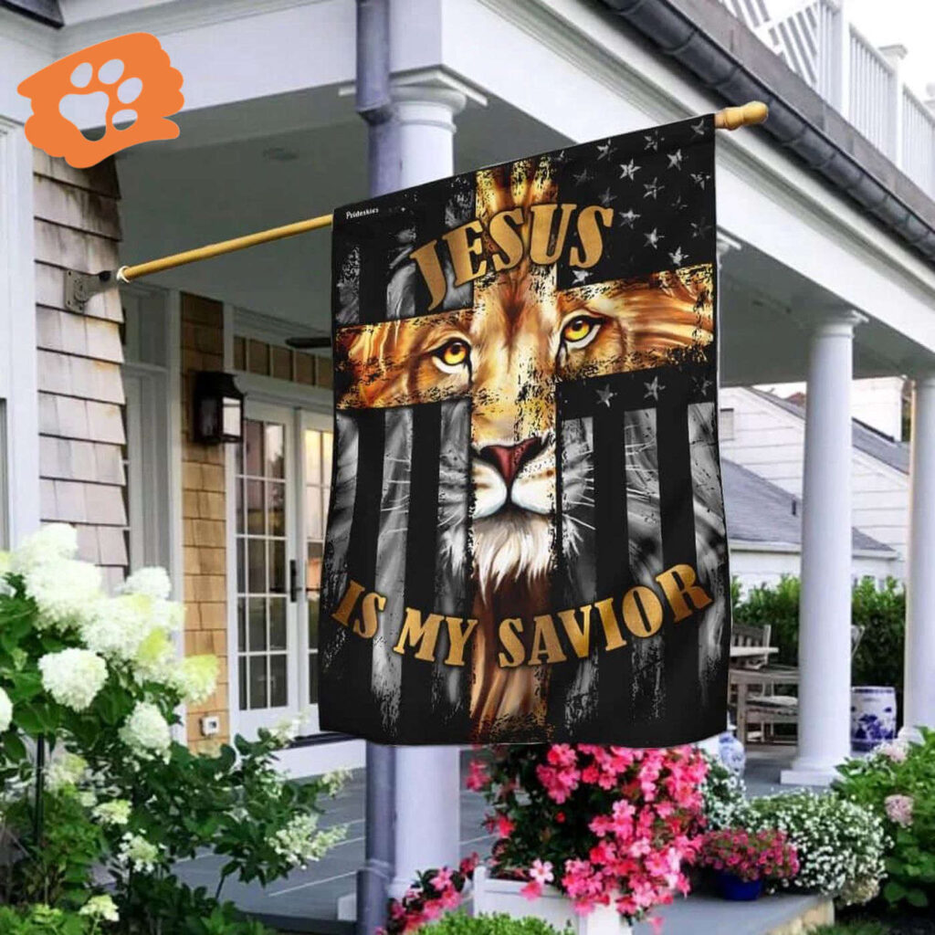 Jesus Is My Savior Lion Christian Cross House Flag – Scripture Garden Banner Jesus Is My Savior Lion Christian Cross House Flag – Scripture Garden Banner