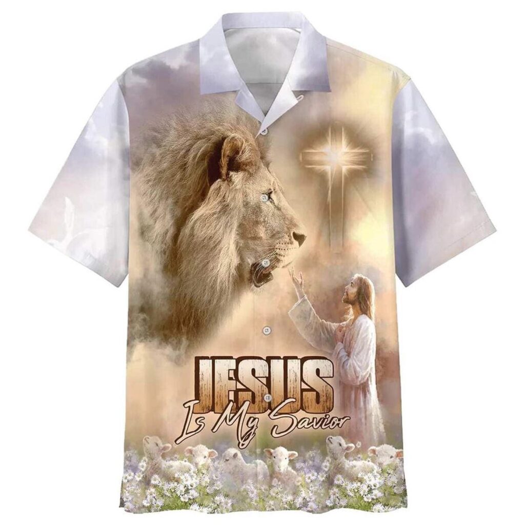 Jesus Is My Savior Lion Lambs Christian Hawaiian Shirt – Gift For Men of Faith Jesus Is My Savior Lion Lambs Christian Hawaiian Shirt – Gift For Men of Faith