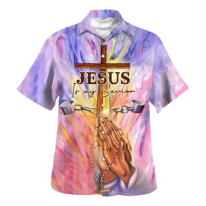 Men s Jesus Is My Savior Hawaiian Shirt - Christian Gift