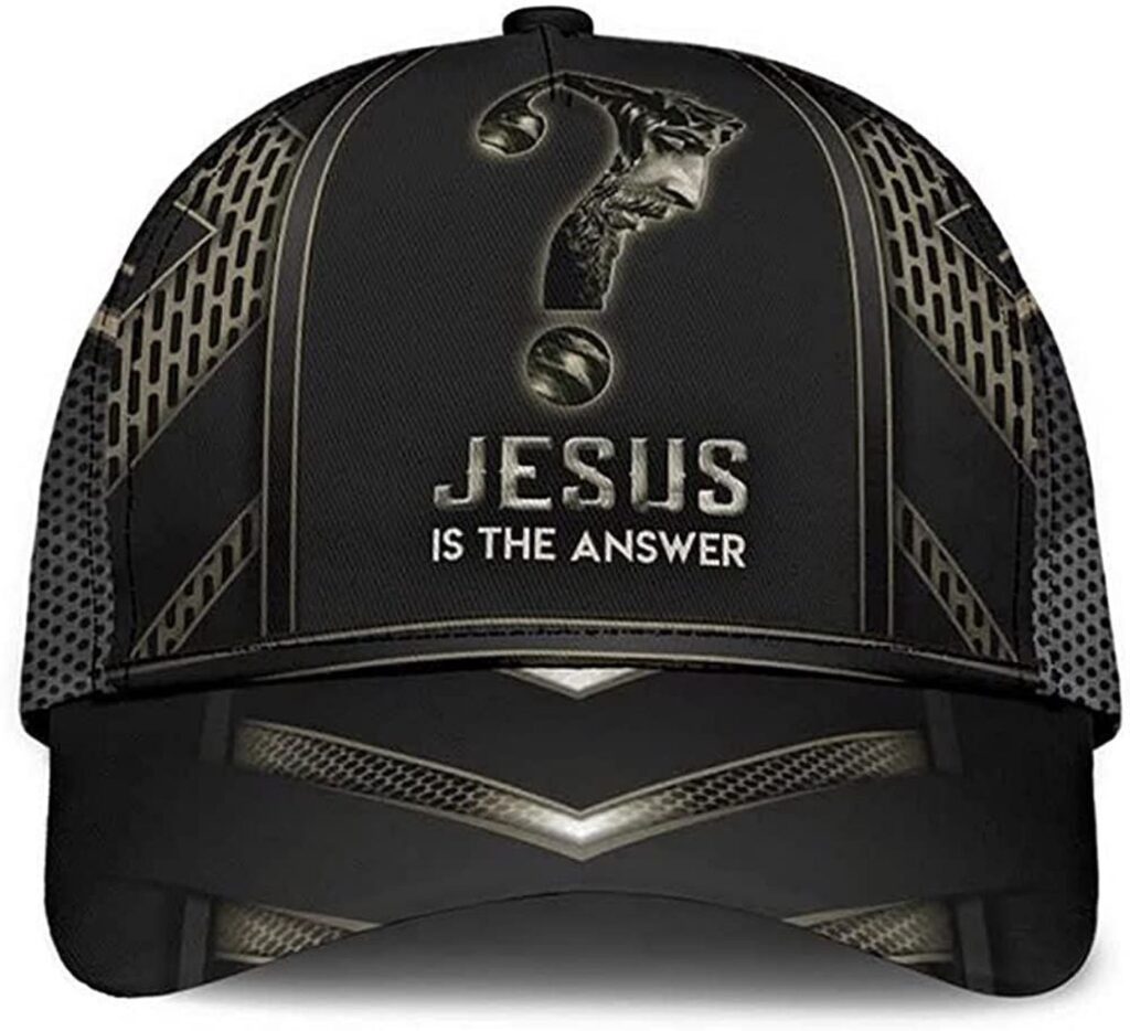 Jesus is The Answer Black Simple and Beautiful 3D Printed Unisex Hat Classic Cap, Snapback Cap Jesus is The Answer Black Simple and Beautiful 3D Printed Unisex Hat Classic Cap, Snapback Cap