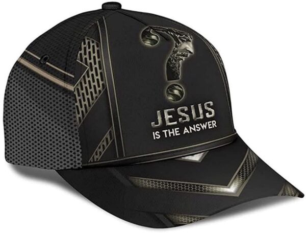 Jesus is The Answer Black Simple and Beautiful 3D Printed Unisex Hat Classic Cap, Snapback Cap
