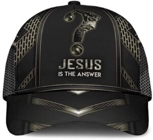 Jesus is The Answer Black Simple and Beautiful 3D Printed Unisex Hat Classic Cap, Snapback Cap