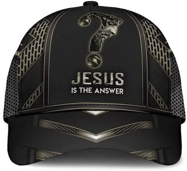 Jesus is The Answer Black Simple and Beautiful 3D Printed Unisex Hat Classic Cap, Snapback Cap