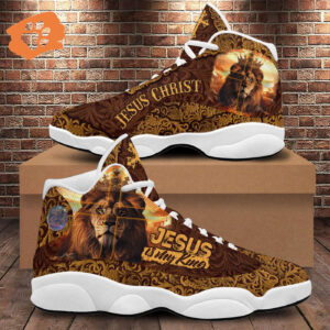 Jesus Is The King Basketball Shoes, Lion Of Judah Running Shoes, Christ Cross Faith Religious Gift Dad