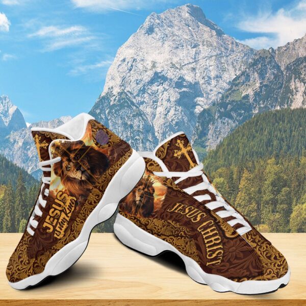 Jesus Is The King Basketball Shoes, Lion Of Judah Running Shoes, Christ Cross Faith Religious Gift Dad