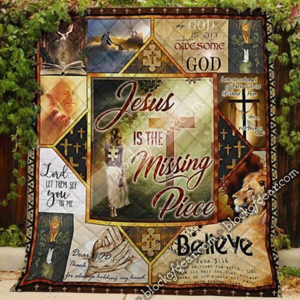 Jesus Is The Missing Piece Quilt – Handcrafted Christian Home Decor