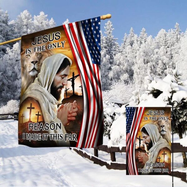 Jesus Is The Reason American House Flag – Christian Scripture Garden Banner