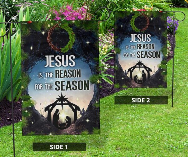 Jesus Is The Reason For The Season Flag Religious Christmas Flag Christmas Garden Decorations