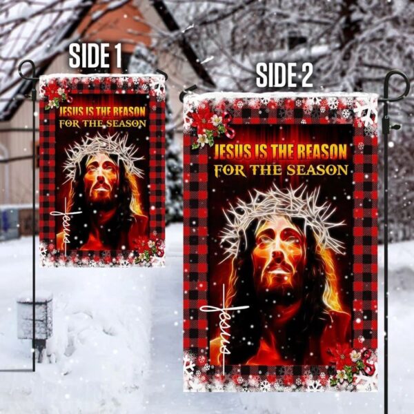 Jesus Is The Reason For The Season House Flag – Christian Scripture Garden Banner