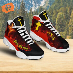 Jesus Keep The Faith Basketball Shoes, Cross Christian Running Footwear, Faith Religious Gift For Dad Mom
