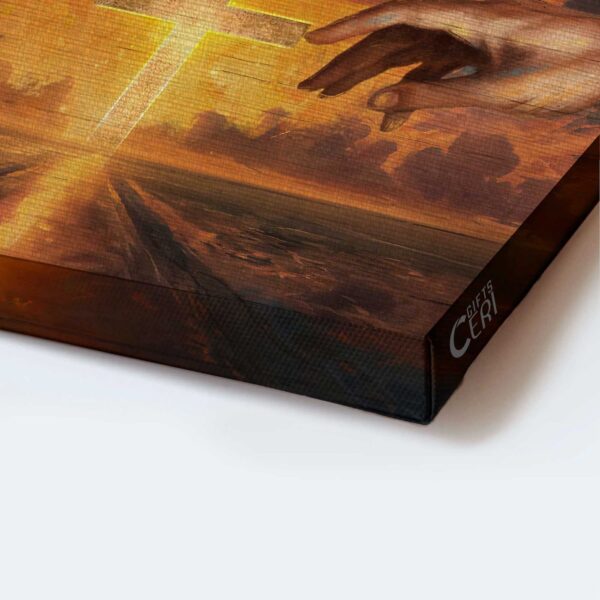 Jesus Landscape Poster: Abstract Cross Painting & Watercolor Sunset – Inspirational Christian Home Decor Gift