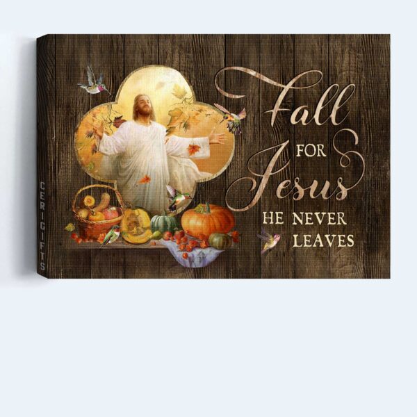 Jesus Landscape Poster: Abstract Hummingbird & Farm Vegetables – Christian Home Decor Gift