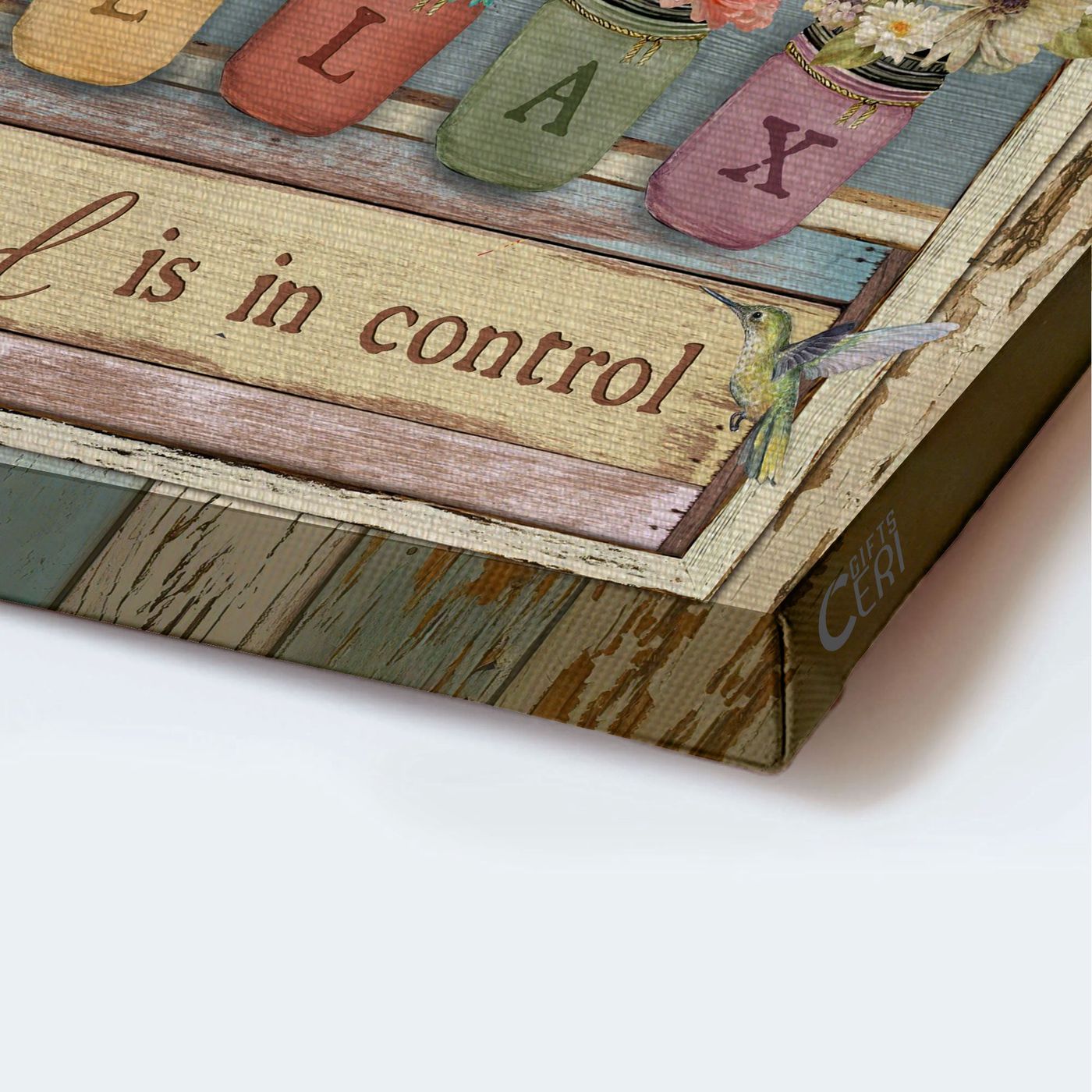 Abstract Hummingbirds & Watercolor Flower Jars Jesus Landscape Poster – Christian Home Decor Gift – God Is In Control Abstract Hummingbirds & Watercolor Flower Jars Jesus Landscape Poster – Christian Home Decor Gift – God Is In Control