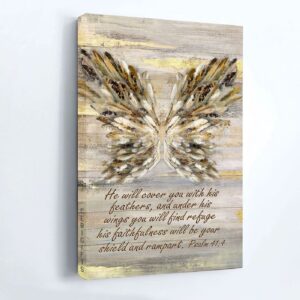 Jesus Landscape Poster - Abstract Wings Bible Verse Home Decor - Inspirational Christian Gift 1