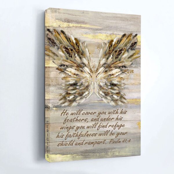Jesus Landscape Poster – Abstract Wings Bible Verse Home Decor – Inspirational Christian Gift