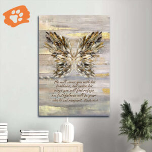 Jesus Landscape Poster - Abstract Wings Bible Verse Home Decor - Inspirational Christian Gift