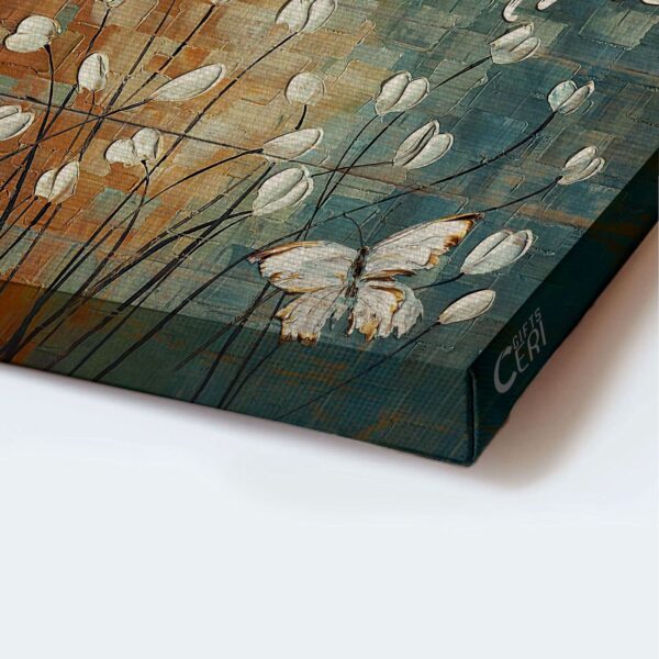 Religious Christian Gift: Jesus Landscape Poster with White Tulip and Butterfly – Acrylic Painting Home Decor