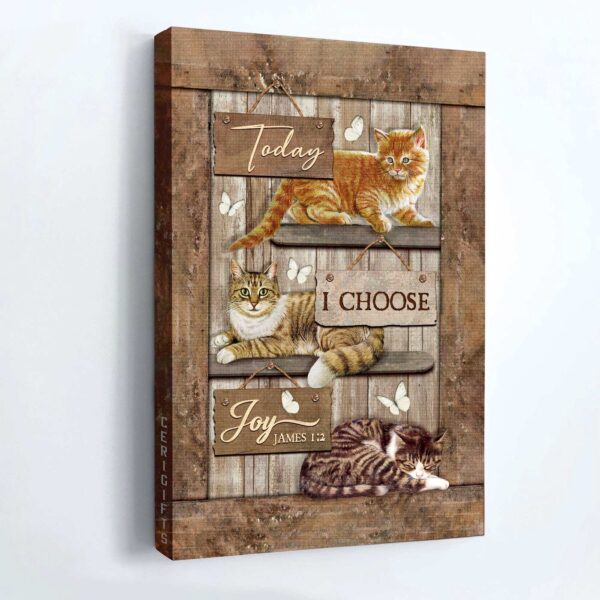 Religious Christian Home Decor Gift: Jesus Landscape Poster with Cat and Butterfly – Today I Choose Joy
