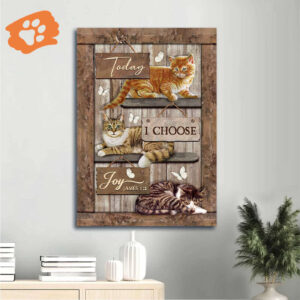 Religious Christian Home Decor Gift: Jesus Landscape Poster with Cat and Butterfly - Today I Choose Joy