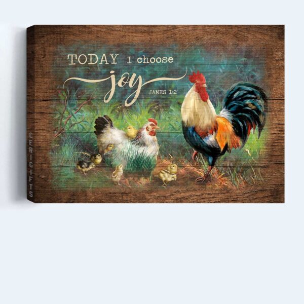 Religious Christian Jesus Landscape Poster: Chick Couple Drawing Home Decor Gift – Choose Joy