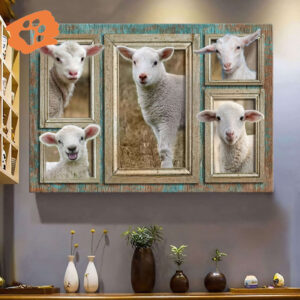 Jesus Lamb Landscape Poster: Religious Christian Home Decor Gift