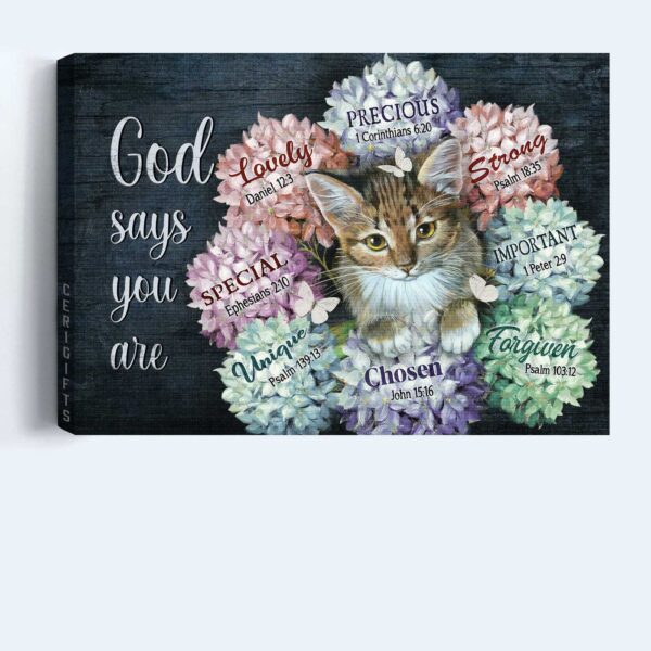 Jesus Landscape Poster – Cat Hydrangea Butterfly Home Decor Gift for Christian
