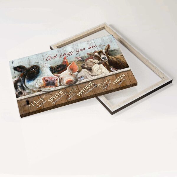 Christian Home Decor Gift: Jesus Landscape & Animal Drawing Poster – God Says You Are