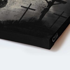 Christian Home Decor: Jesus Landscape Poster with Dove Baptism Holy Spirit & Cross 1