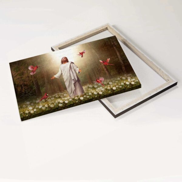 Jesus Landscape Poster – Stunning Forest Painting for Christian Home Decor Gift