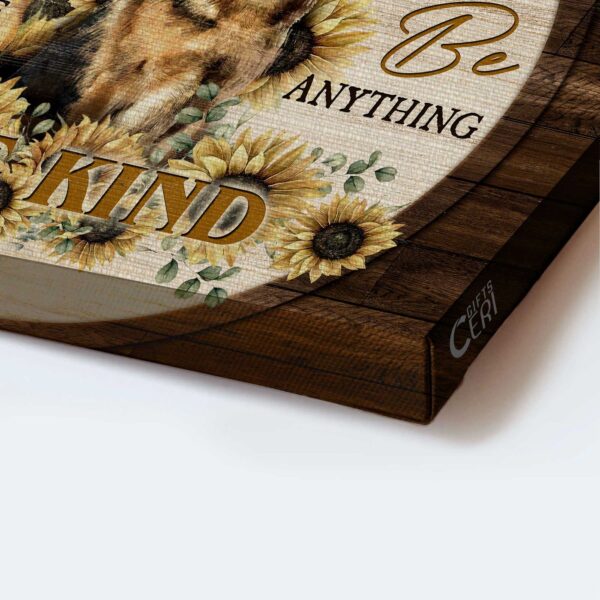 Jesus Landscape Poster: German Shepherd & Sunflower Painting Home Decor Gift for Christian Dog Lovers – Be Kind