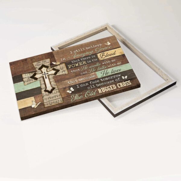 Christian Home Decor: Jesus & White Butterfly Landscape Poster Set with Amazing Grace & The Old Rugged Cross Music Sheets