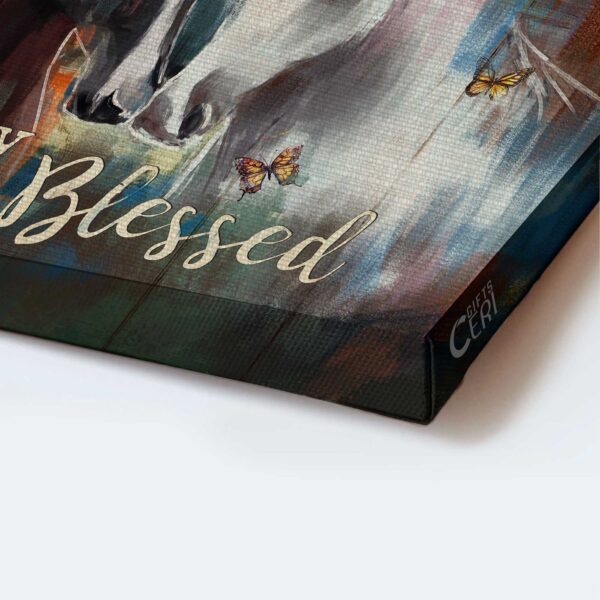 Christian Home Decor Gift: Jesus Landscape & Simply Blessed Poster with Horse Painting & Monarch Butterfly – Perfect Gift for Christians