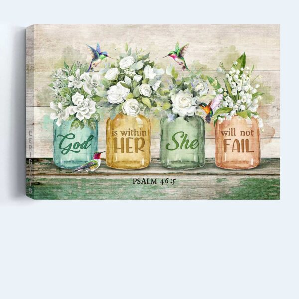 Christian Home Decor Gift- Jesus Landscape Poster with Hummingbird and White Flowers