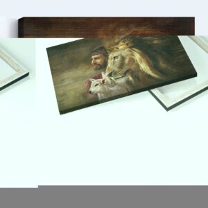 Jesus Landscape Poster Home Decor Gift - Stunning Lion & Lamb Artwork - Christian Wall Art 1