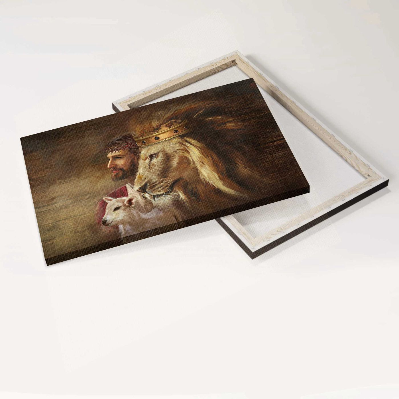 Jesus Landscape Poster Home Decor Gift – Stunning Lion & Lamb Artwork – Christian Wall Art