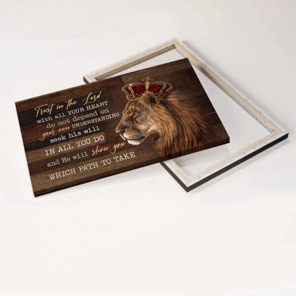 Jesus Lion & Crown Landscape Poster Home Decor Gift – Christian Trust In The Lord