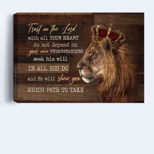 Jesus Lion & Crown Landscape Poster Home Decor Gift - Christian Trust In The Lord 3