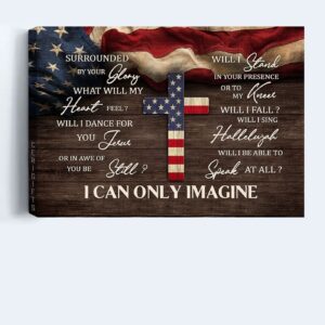 Religious Christian Home Decor: Jesus & Cross Landscape Posters - America Flag Gift 1