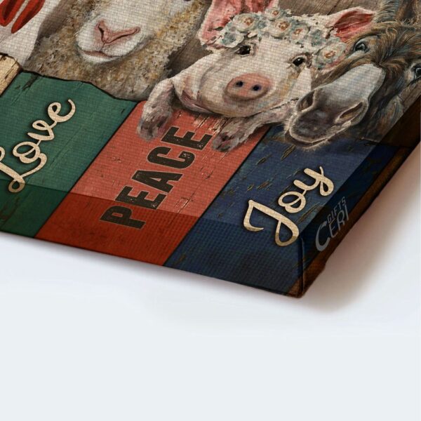 Jesus Landscape Poster: Animal Farm & Cute Animal Picture Home Decor Gift for Religious Christians