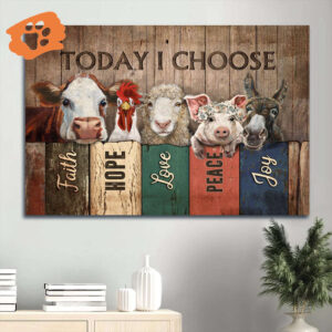 Jesus Landscape Poster: Animal Farm & Cute Animal Picture Home Decor Gift for Religious Christians